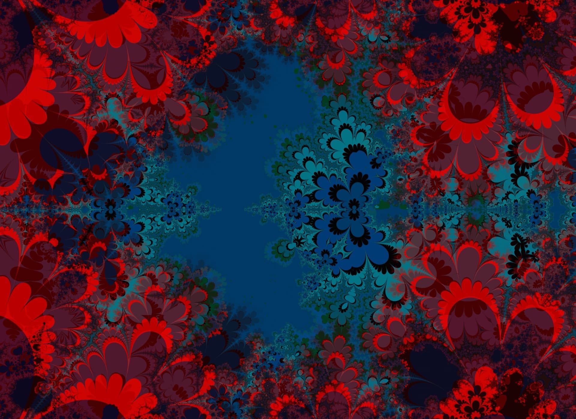 Red and Blue Flowers