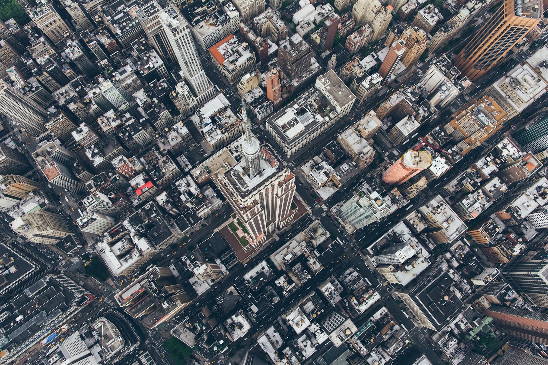Aerial view of Manhattan from above Empire State Building