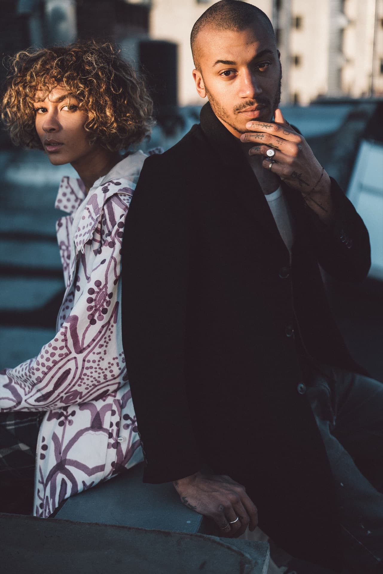 Portrait of couple in intimate embrace