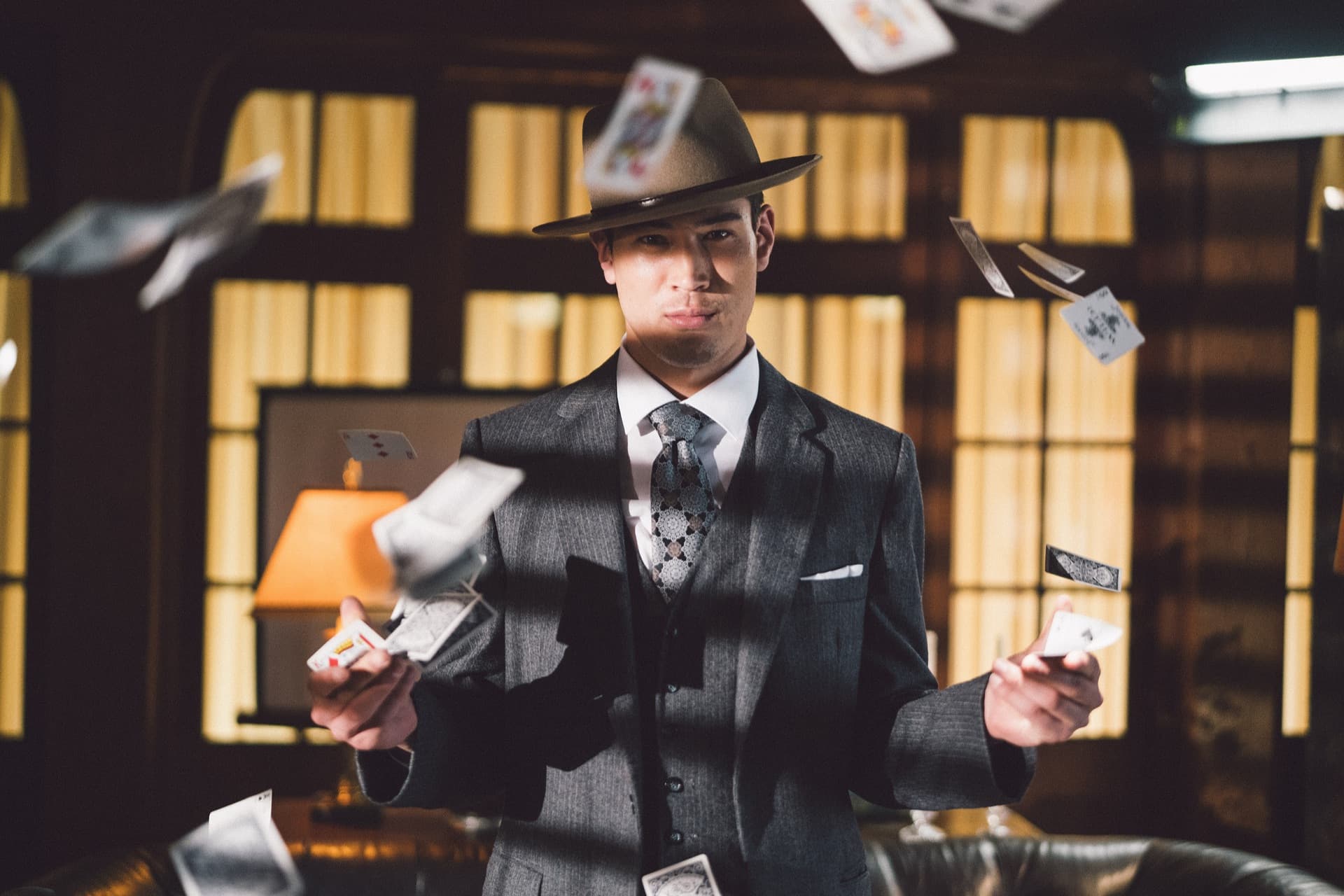 Film noir cinematic portrait with moody lighting