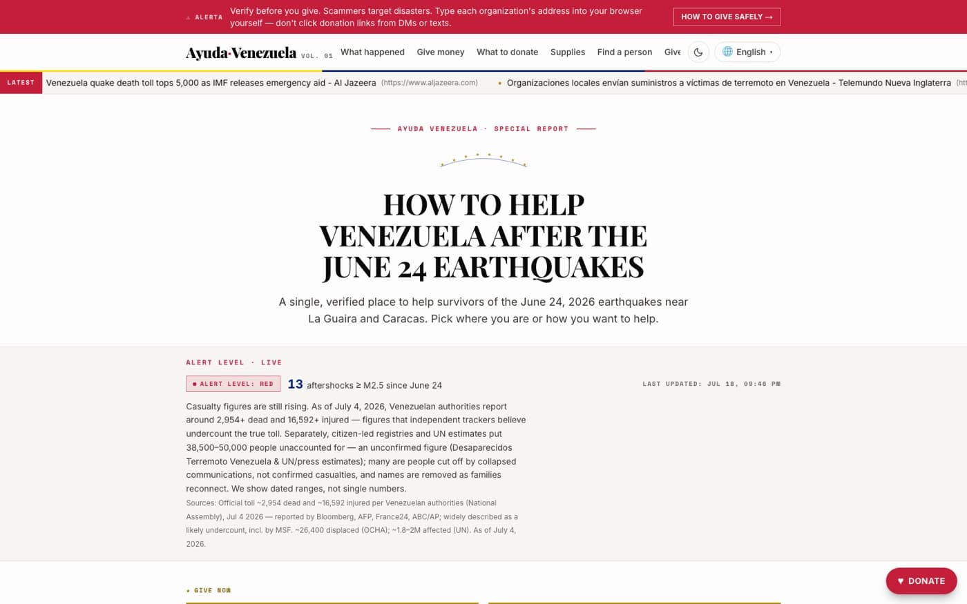 Ayuda Venezuela — screenshot